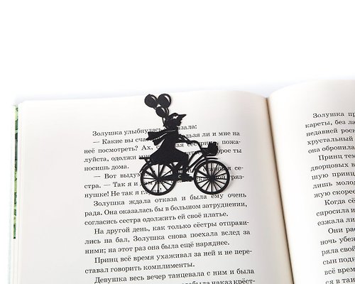 Design Atelier Article Amazing Bookmark // A Girl on the bike with Balloons // FREE SHIPPING WORLDWIDE