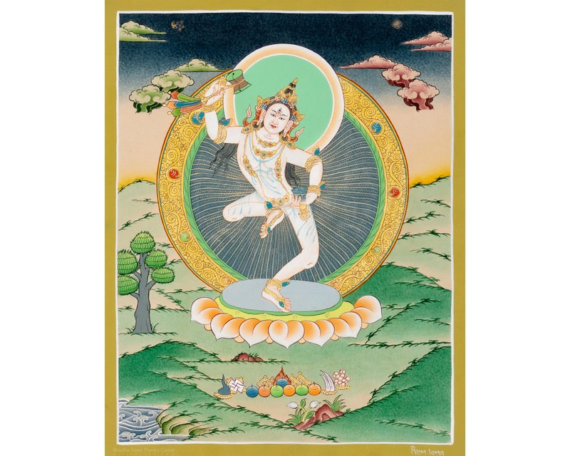 魔法拉普頓唐卡 | 手工製作的西藏藝術  帶來神秘與神聖的能量 - 壁貼/牆壁裝飾 - 其他材質 多色