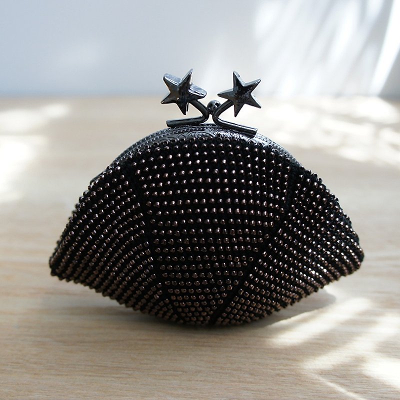 วัสดุอื่นๆ กระเป๋าสตางค์ สีดำ - Ba-ba handmade Seedbeads crochet coinpurse No.1110