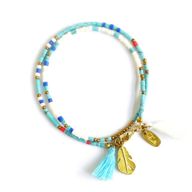 [Ficelle Fei Yarn Light Jewelry] Eternal Ancient Totem-Green - Bracelets - Gemstone 