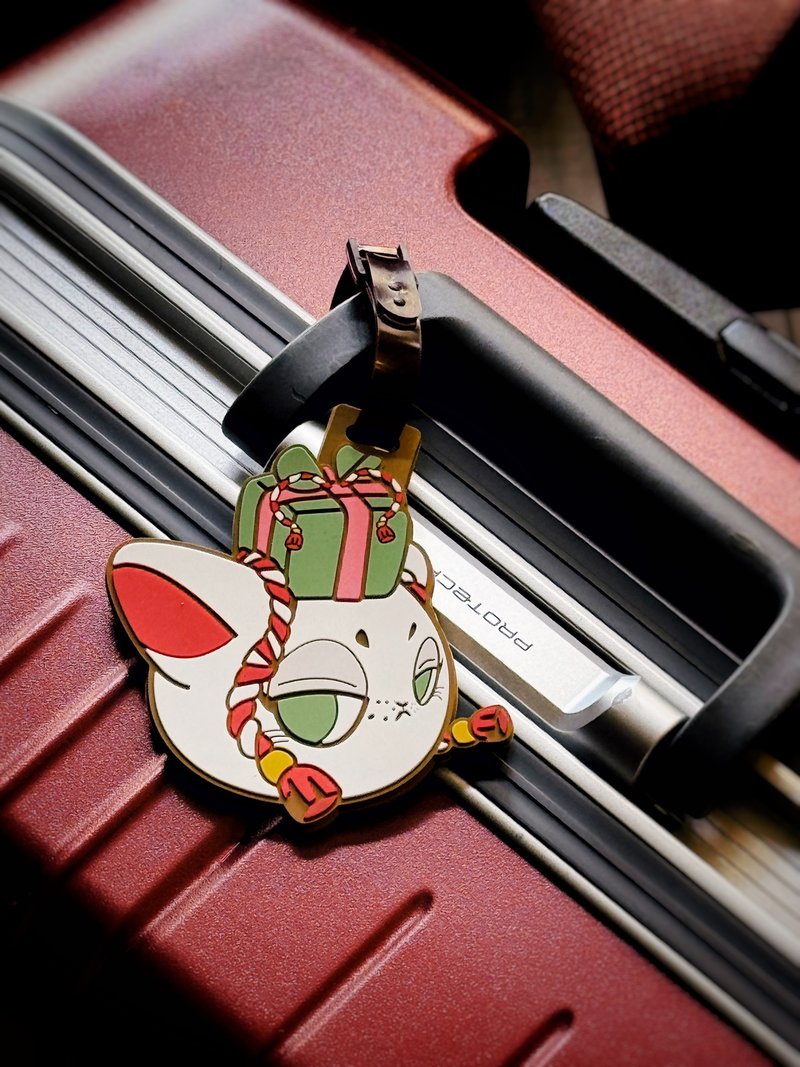 【Lucky Cat】Original work by Mittsu Kumi - Luggage tag - ป้ายสัมภาระ - พลาสติก ขาว