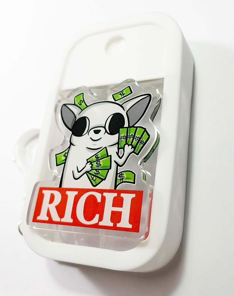 Rich Chihuahua Chihuahua Rich Card Spray Bottle 50ml Hanging Alcohol Spray Bottle - กล่องเก็บของ - อะคริลิค ขาว