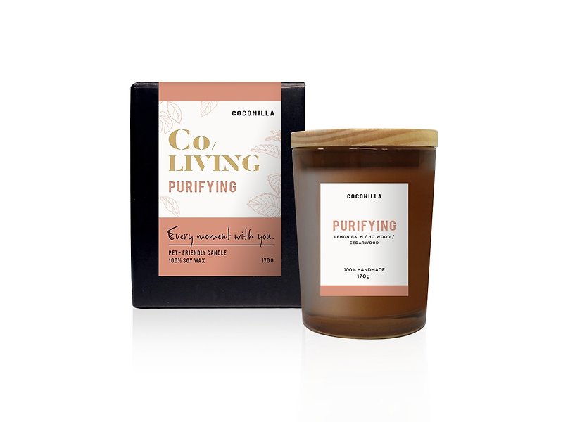 CoLiving Good Life [Purifying Herbal Purification] 100% Natural Essential Oil Soy Candle - เทียน/เชิงเทียน - ขี้ผึ้ง ขาว