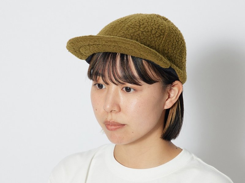 Thermal Boa Fleece thermal brushed baseball cap olive green/black - หมวก - เส้นใยสังเคราะห์ 