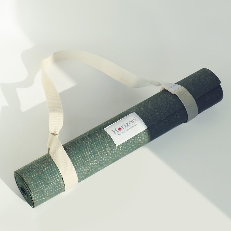 MIT Natural Correct Natural Rubber Yoga Mat 183x61cm | ESG Environmentally Friendly and Sustainable Natural Linen with Straps - Yoga Mats - Cotton & Hemp 