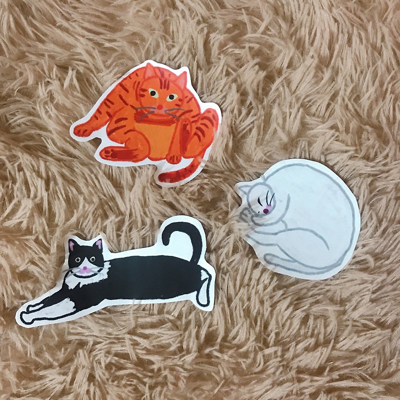 Sticker pack | 3 into three cats - สติกเกอร์ - วัสดุกันนำ้ หลากหลายสี