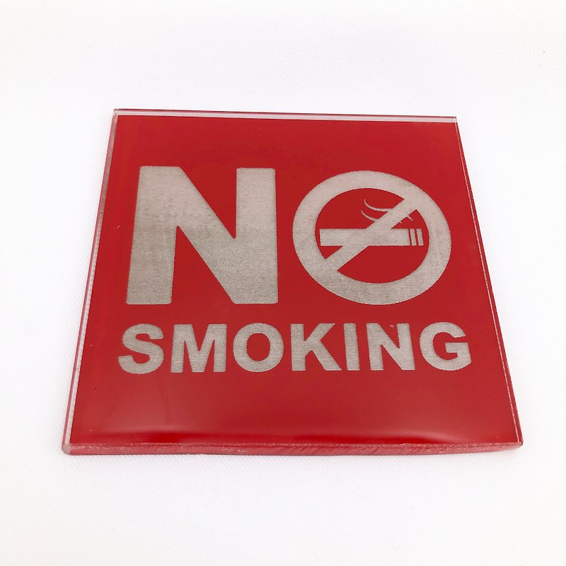 玻璃製紅色禁菸標誌 公共場所標示牌 請勿吸菸指示牌優於禁菸貼紙