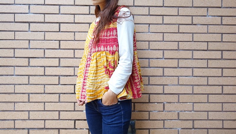 Woman kantha vest - Women's Vests - Cotton & Hemp Multicolor