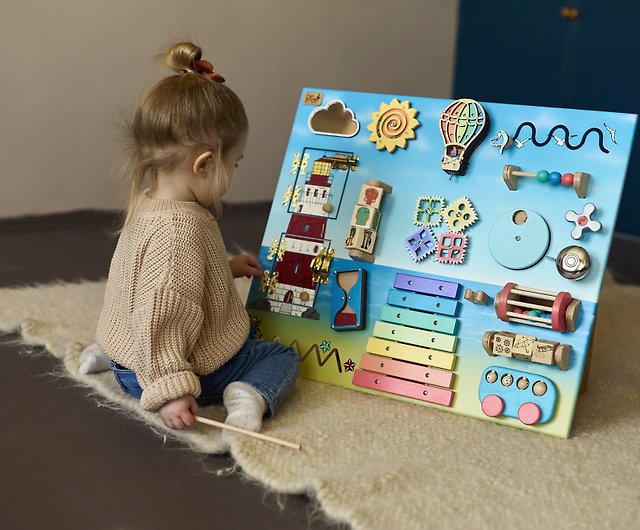 Fidget Board Busy Board for Toddler Girl Gift Montessori Baby Girl