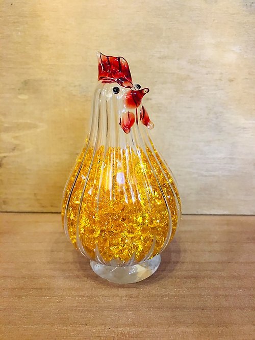 Central Glass 水晶玻璃 彩鑽雞 水晶鑽石 吉祥 生肖雞