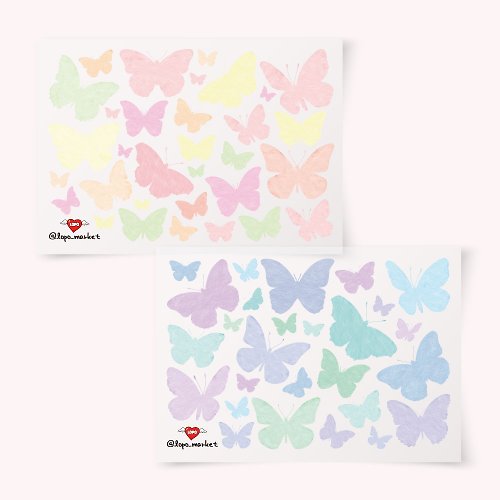 LOPO butterfly_matte coated pet sticker