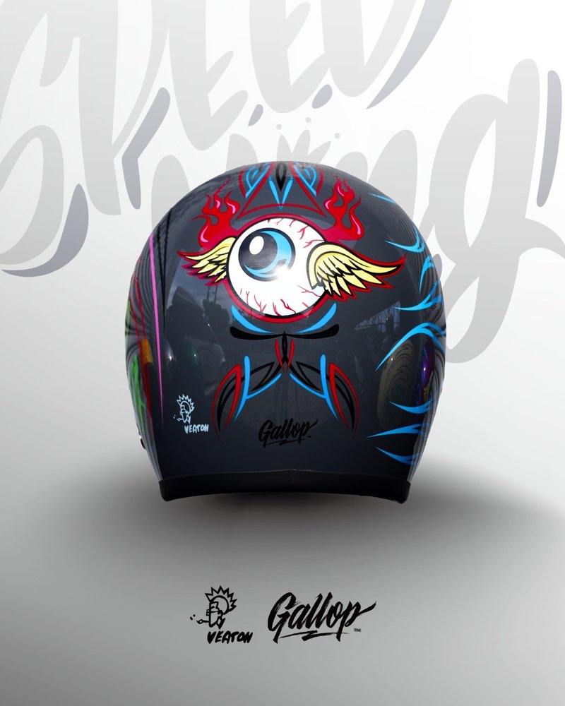 日本 虹彩屋 × Gallop- SPEED KING 復古安全帽 水泥灰 - 安全帽 - 其他材質 