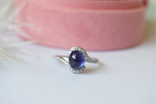 roseandmarry Natural Blue Sapphire Ring Silver 925