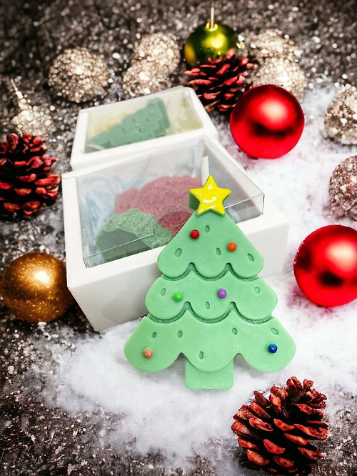 クリスマスギフト】クリスマス型キャンドル3個セット（組み合わせ自由