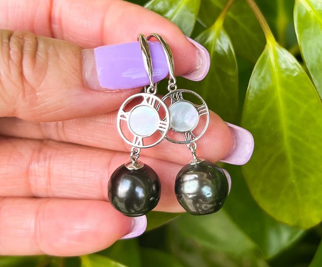 ローマの休日】最高級天然ピーコックダークグリーンタヒチ11mmパール