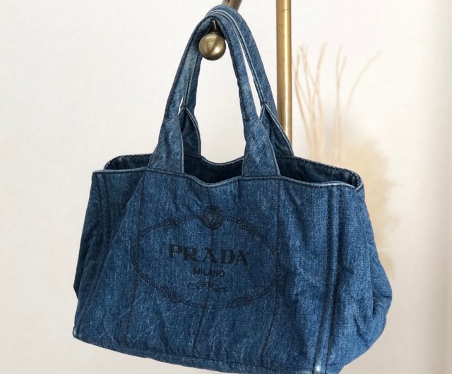 PRADA ネイビー トートバッグ キャンバス ネイビー キャンバス トートバッグ | PRADA