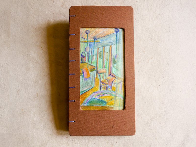 手工書/手工繪畫筆記本/手工裝訂/日記本 - 筆記本/手帳 - 紙 咖啡色
