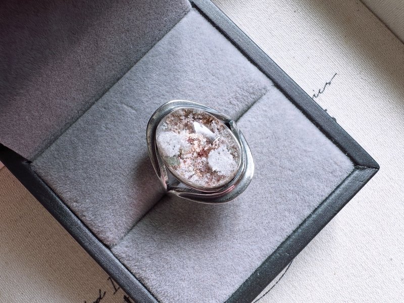 Pink Phantom, White Phantom Agate Crystal - S925 Silver - General Rings - Crystal 