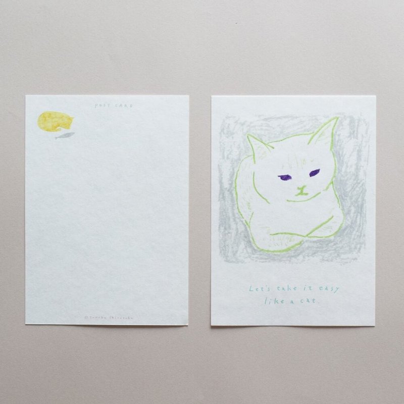 Post Card　香箱座り | 猫ポストカード - 卡片/明信片 - 紙 