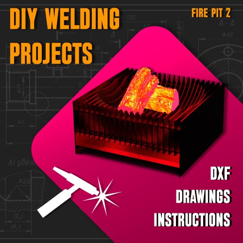 DIY Welding Projects Welding Project Plans Drawings Fire Pit 2 (DXF, PDF)