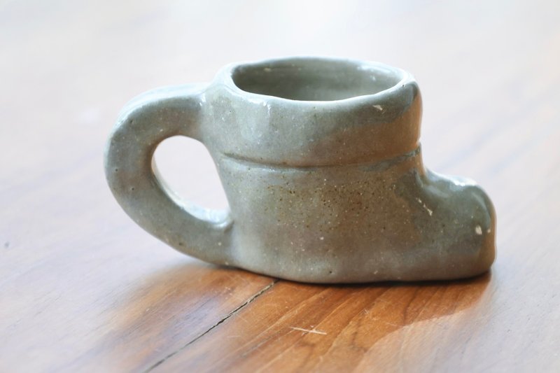 【聖誕節禮物】精巧復古聖誕靴子咖啡杯 Espresso草仔粿綠燭台 - 其他杯子 - 瓷 綠色