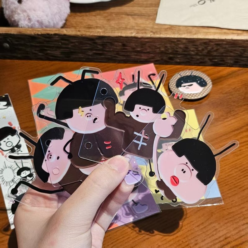 【coloryeah】豬大強 可愛手賬文具/分隔頁活頁書簽 - 筆記簿/手帳 - 其他材質 多色