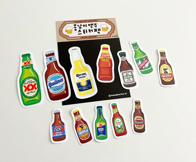 Latin Beer/Spanish Sign Sticker Pack - Shop ABARROTES B Stickers - Pinkoi