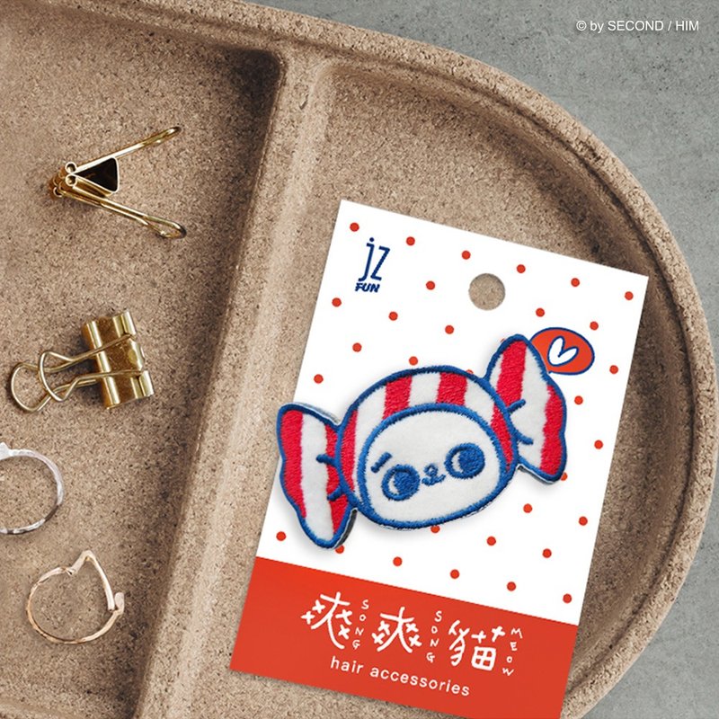 JzFun / 爽爽貓 刺繡造型髮夾(糖果) - 髮夾/髮圈 - 繡線 多色