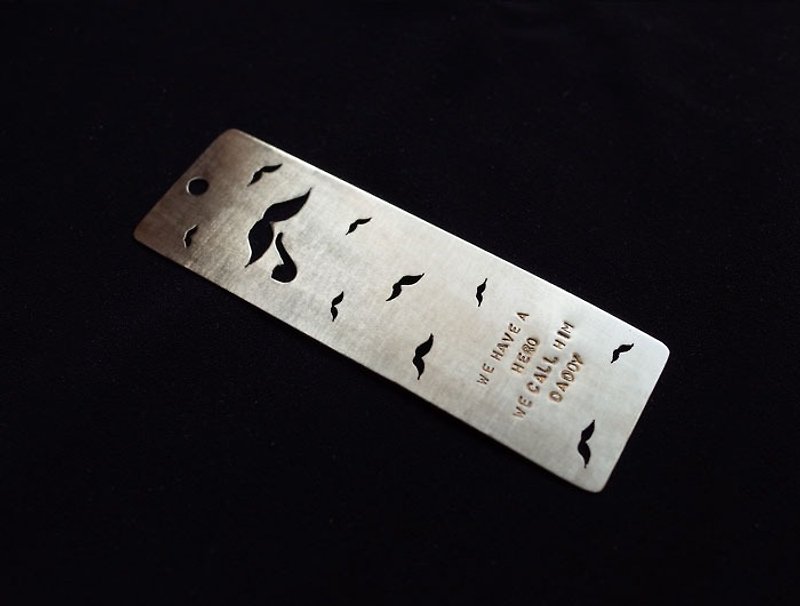 Ni.kou Brass Father's Day Bookmark Small Card - Beard DAD - Bookmarks - Other Metals 