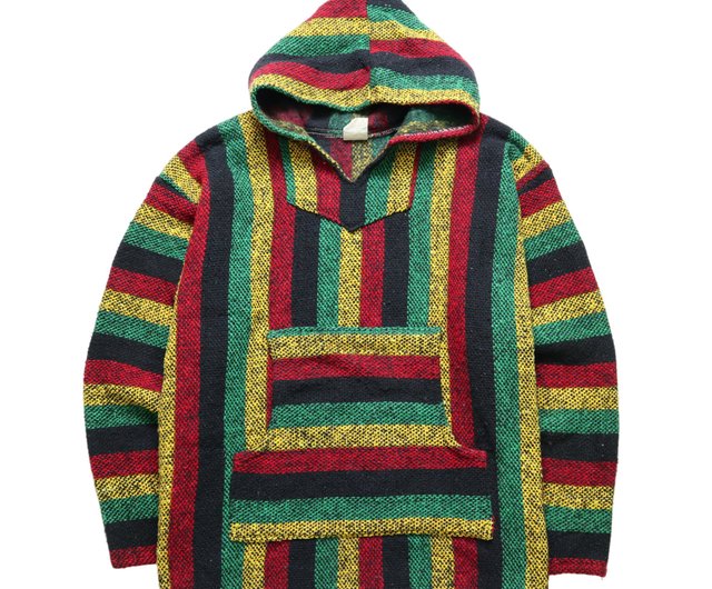 Colorful Mexican Smock Knit Hooded Sweater Mexican Hooded Top