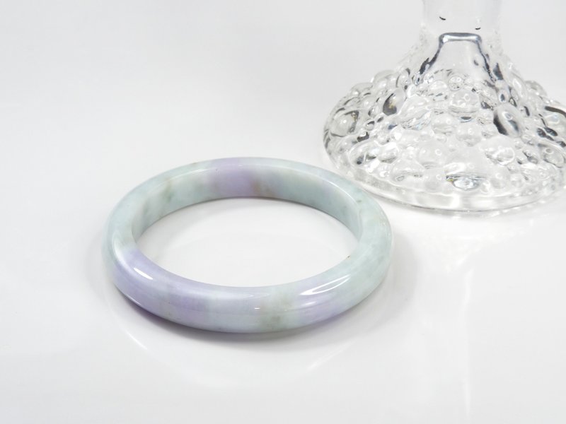 [Seasonal Sale -5/10] Violet | Natural Jade Jade Bangle/Bangle/A Goods | Wrist circumference 18.5 - Bracelets - Jade Purple