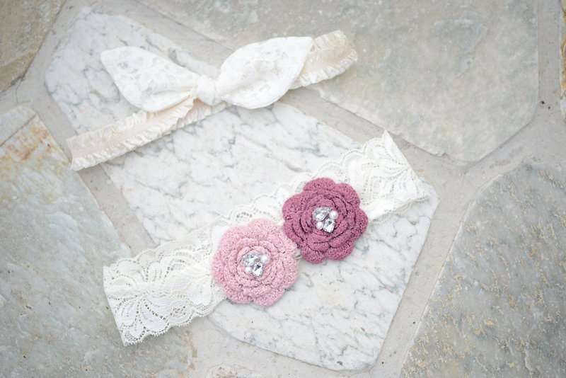 Flower crochet and bijou hair band