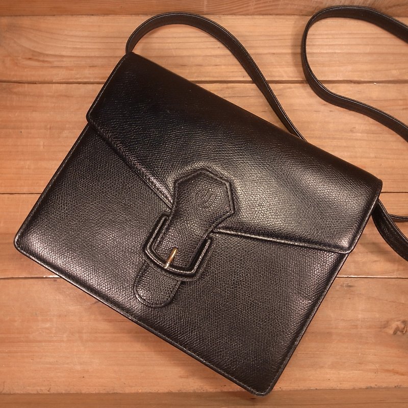 Old bone CHARLES JOURDAN black envelope bag VINTAGE - Messenger Bags & Sling Bags - Genuine Leather Black