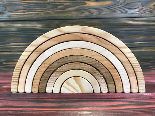 EcoToyStore Wooden Rainbow Stacker Eco Toys Natural Toys