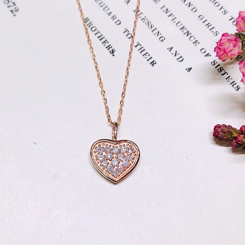 【Moriarty Jewelry】 - Sparkling Love- Rose Gold Diamond Necklace - Necklaces - Rose Gold 