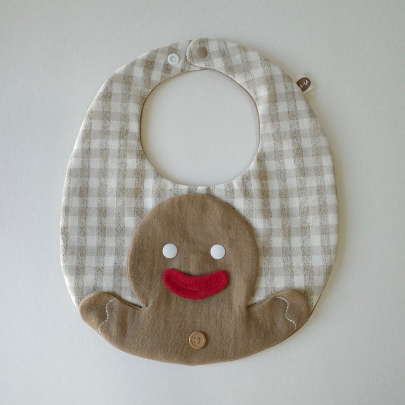 Christmas bib. gingerbread man - Bibs - Cotton & Hemp Khaki