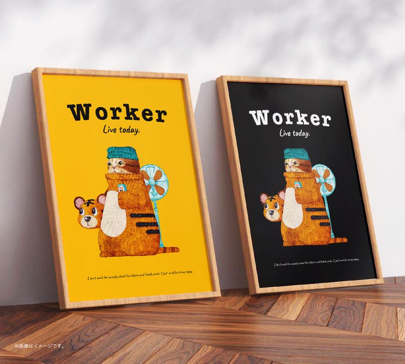 WORKER – The Cat in a Mascot Part-Time Job. /Original Poster / A4 or A3 size - 海報/掛畫/掛布 - 塑膠 白色