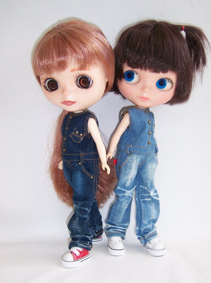 Denim suit fit for NeoBlythe PureNeemo Obitsu22 Yo-Sd Lati yellow - Other - Other Materials 
