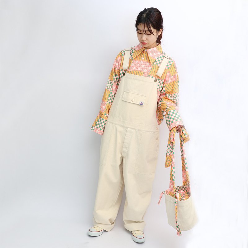 Design collar Big Shirt 【SAKURA SERIES】 - Women's Shirts - Polyester Green