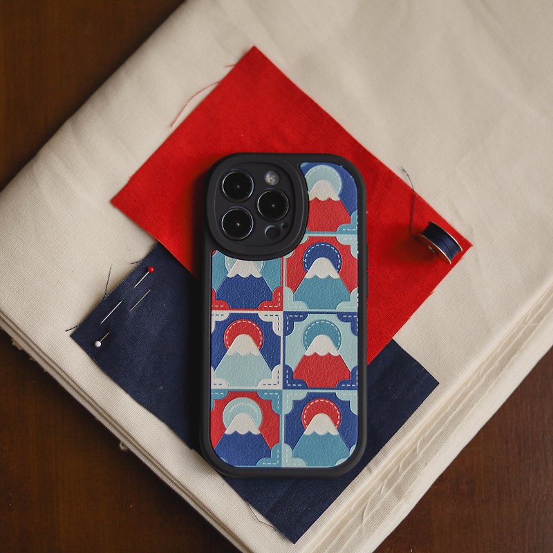 ซิลิคอน เคส/ซองมือถือ สีน้ำเงิน - 【Phone Case】Embroidery Style X Mount Fuji- BRIGHT