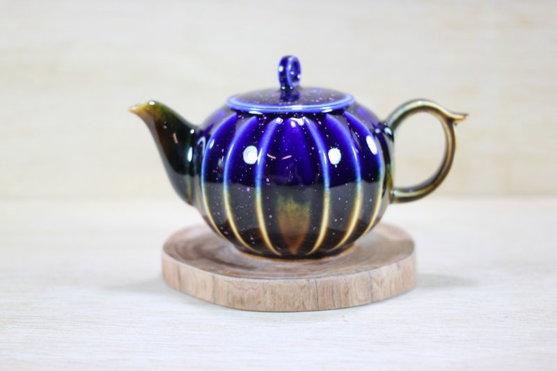 【送禮好物】曉櫻 結晶釉 曲紋茶壺 陶藝名家葉敏祥作品 - 茶壺/茶杯/茶具 - 陶 