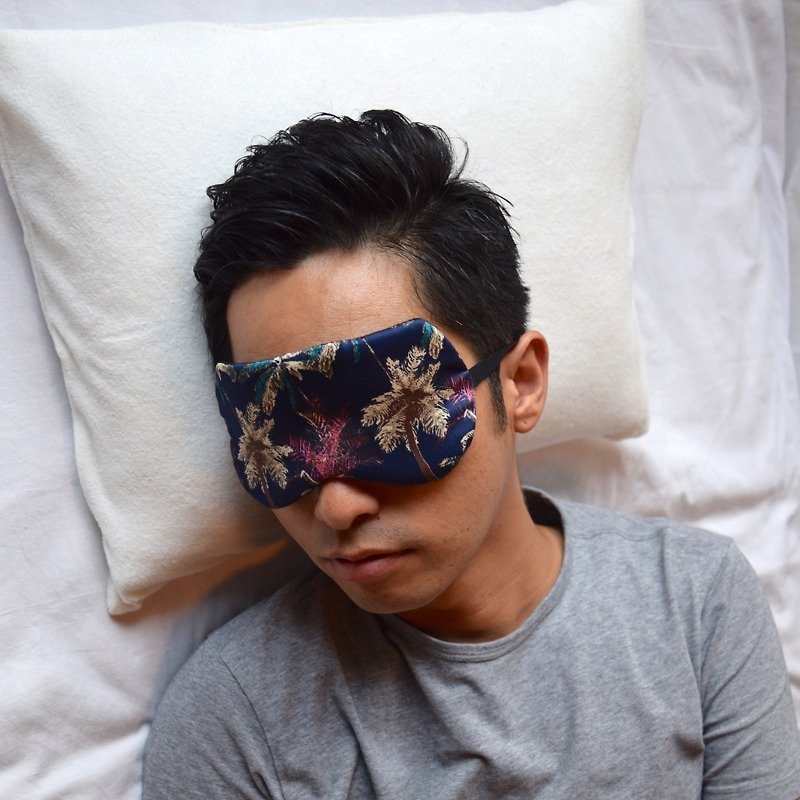Hawaii Navy eye mask/travel/sleep/cool - Eye Masks - Cotton & Hemp Blue