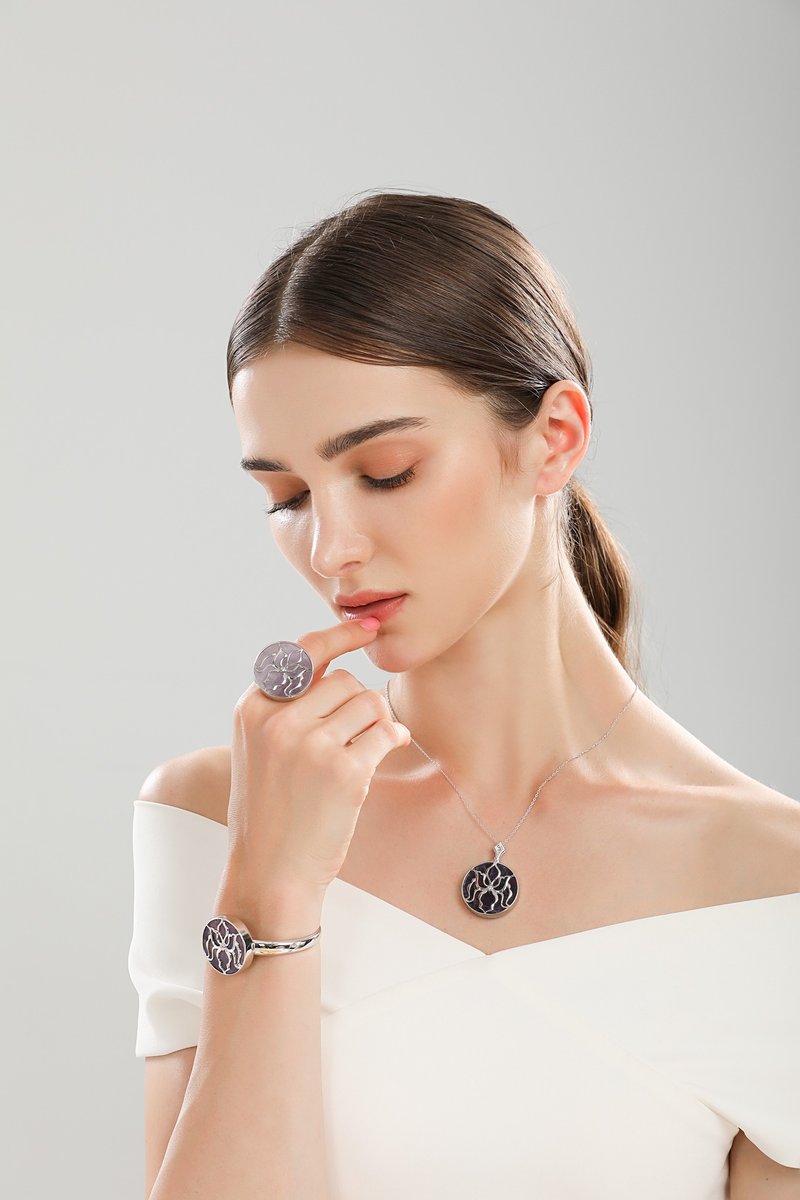 【聖誕禮盒】【畢業禮物】紫水晶S925純銀電白金鋯石項鍊項圈 - 項鍊 - 水晶 紫色