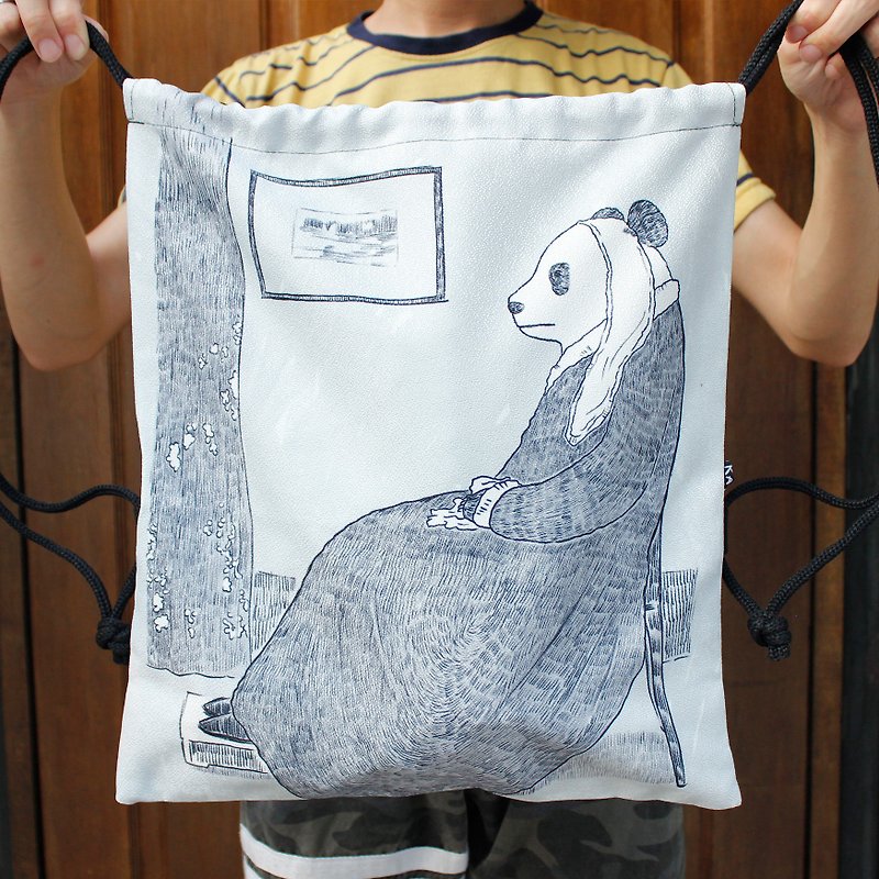 Draw string bag Whilster's Panda - 水桶袋/索繩袋 - 其他材質 