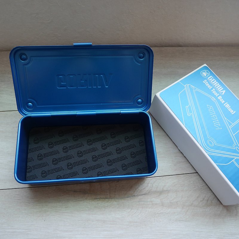 [Gorilla] Royal blue high-tensile steel toolbox (with EVA foam) Made in Japan - กล่องเก็บของ - โลหะ สีน้ำเงิน