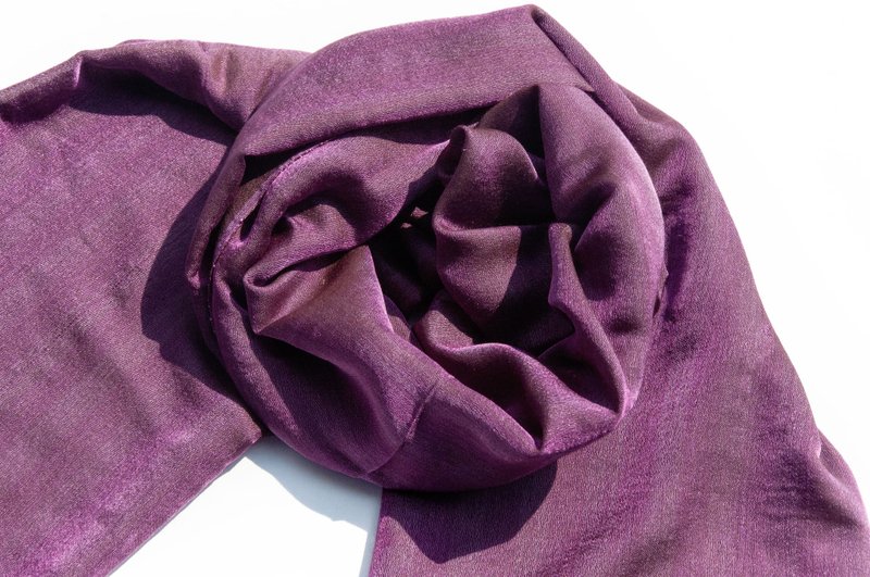 Cashmere woven cashmere scarf wool silk shawl ring velvet shawl - two colors - ผ้าพันคอถัก - ขนแกะ สีม่วง