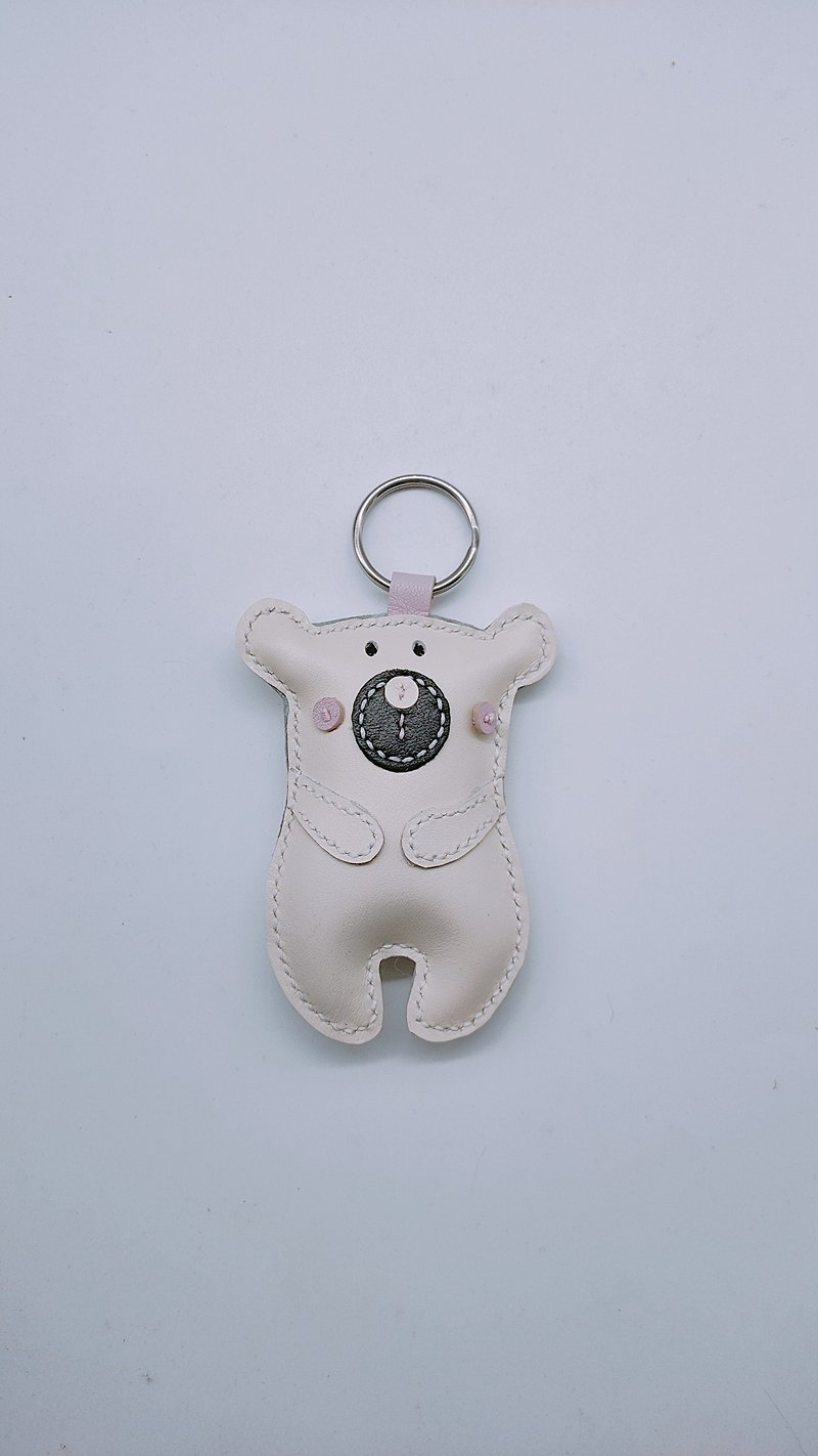 cowhide polar bear charm - พวงกุญแจ - หนังแท้ สีใส