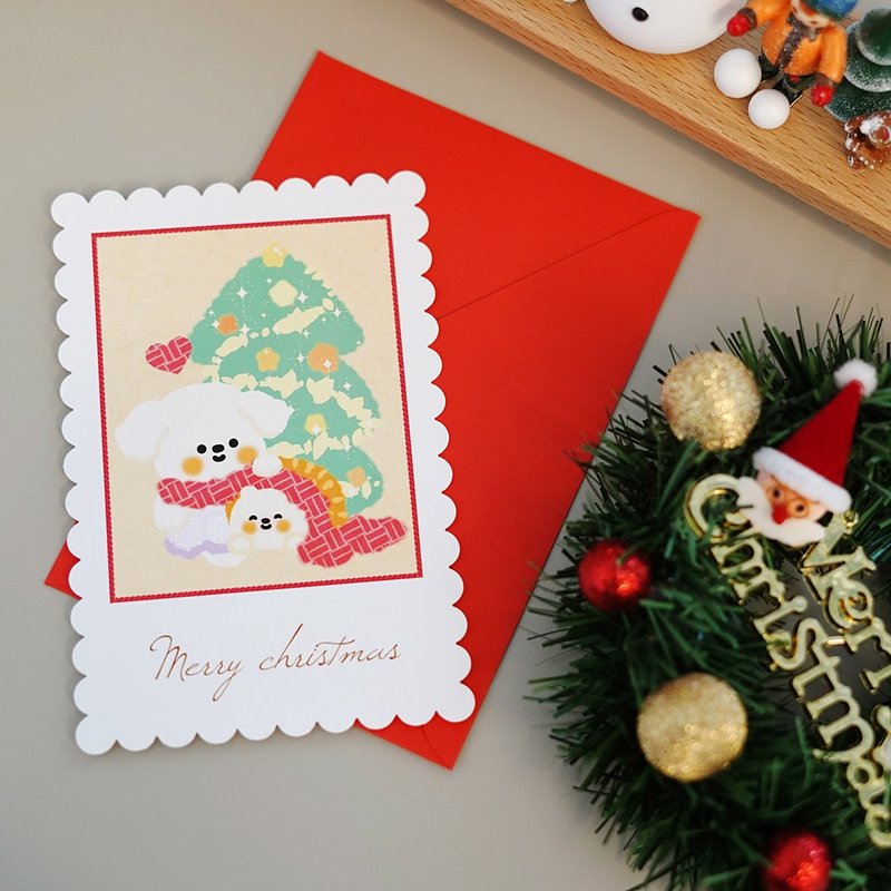 Christmas Postcard - 卡片/明信片 - 紙 紅色