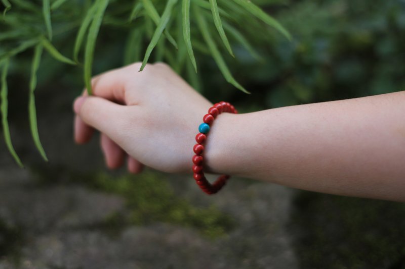 Spring and Autumn Handmade | 6mm Cinnabar Bracelet | Original Imperial Cinnabar to Ward Off Evil Spirits and Transform Tai Sui - Bracelets - Semi-Precious Stones Red