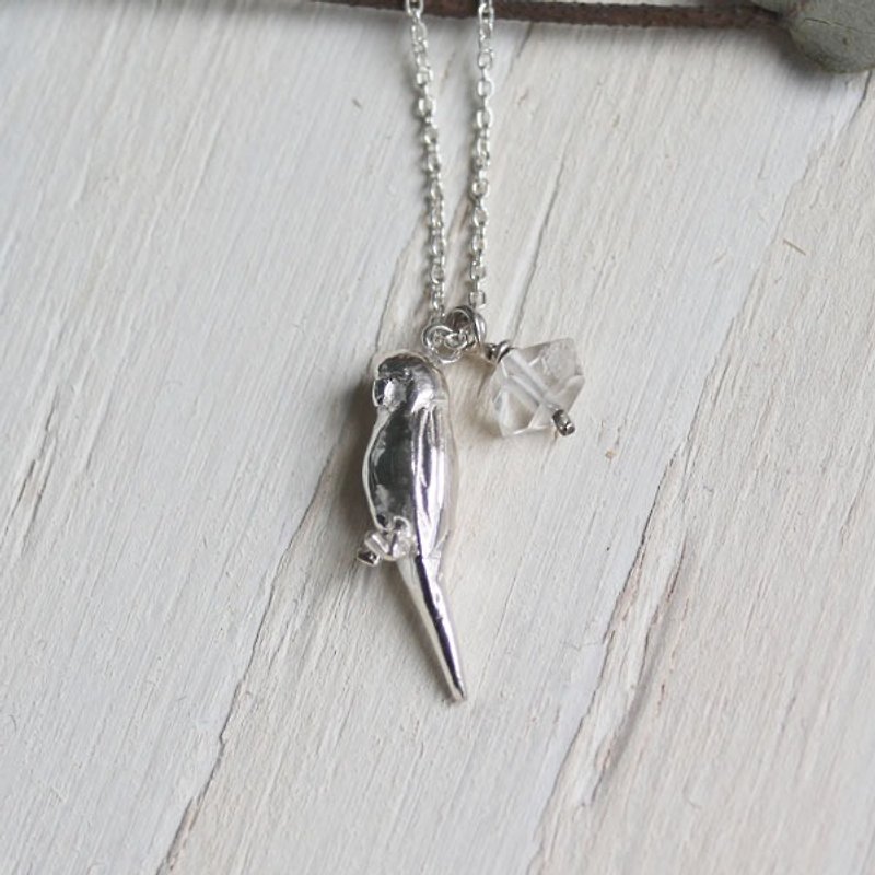 sv925 parakeet necklace - Necklaces - Other Metals Silver